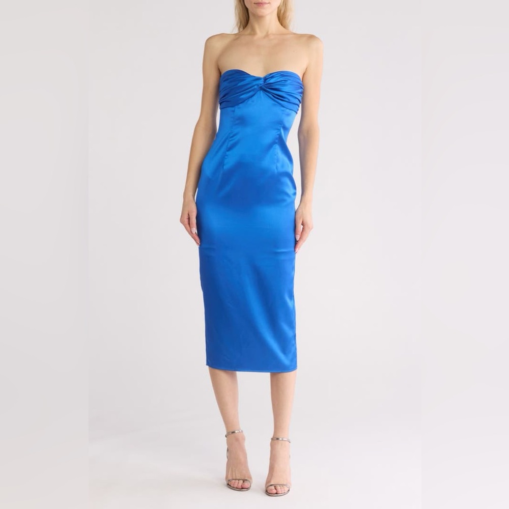 Area Stars Gilly Strapless Satin Cocktail Dress, NWT